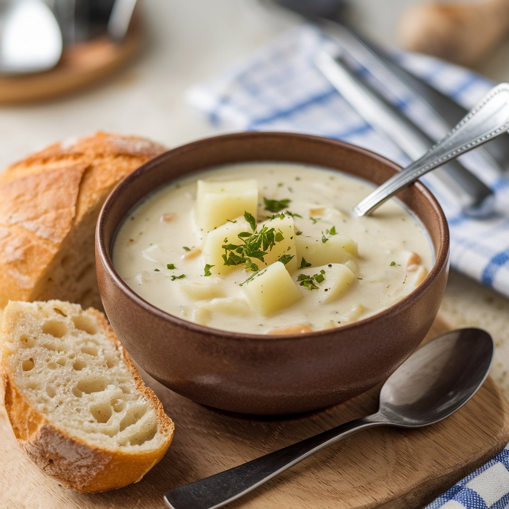 Potato Soup recipe is quick and easy to make on the stovetop,