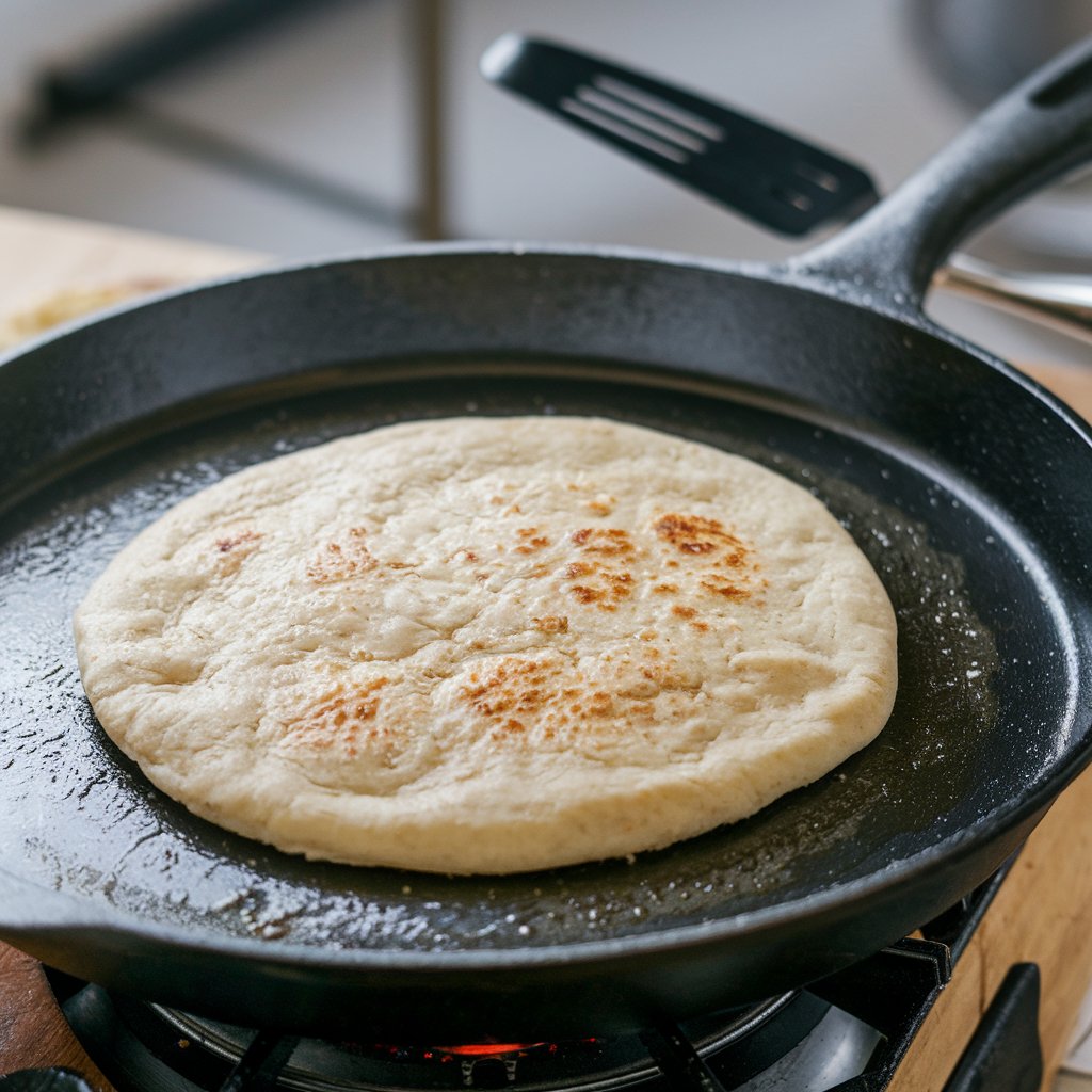 No-Oven Turkish Bread With Only 3 Ingredients (Bazlama)