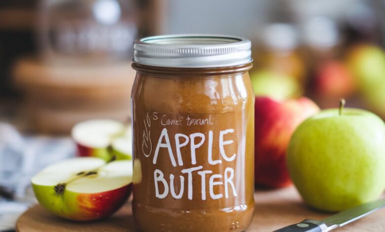 super easy apple butter recipe is perfectly spiced with rich fall flavors. It takes just 10 minutes to prep with NO peeling required!