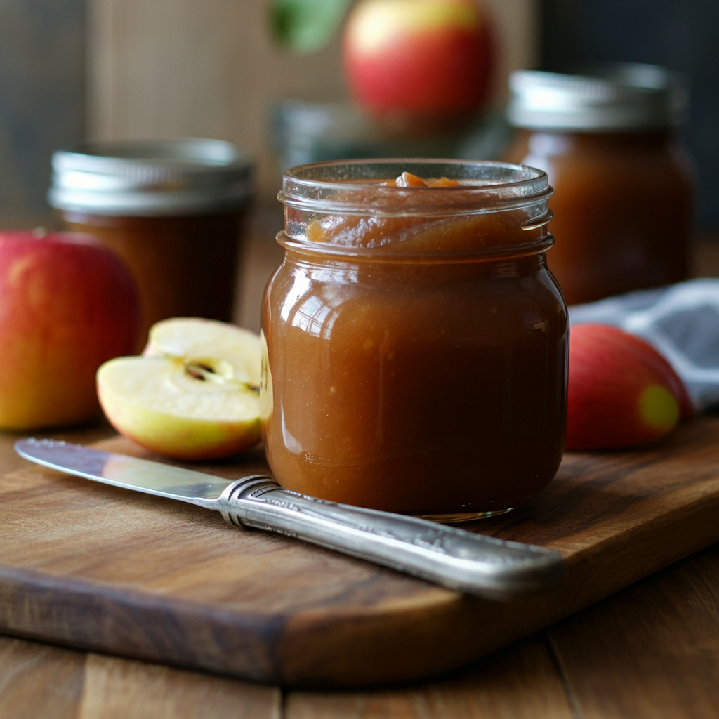 super easy apple butter recipe is perfectly spiced with rich fall flavors. It takes just 10 minutes to prep with NO peeling required!