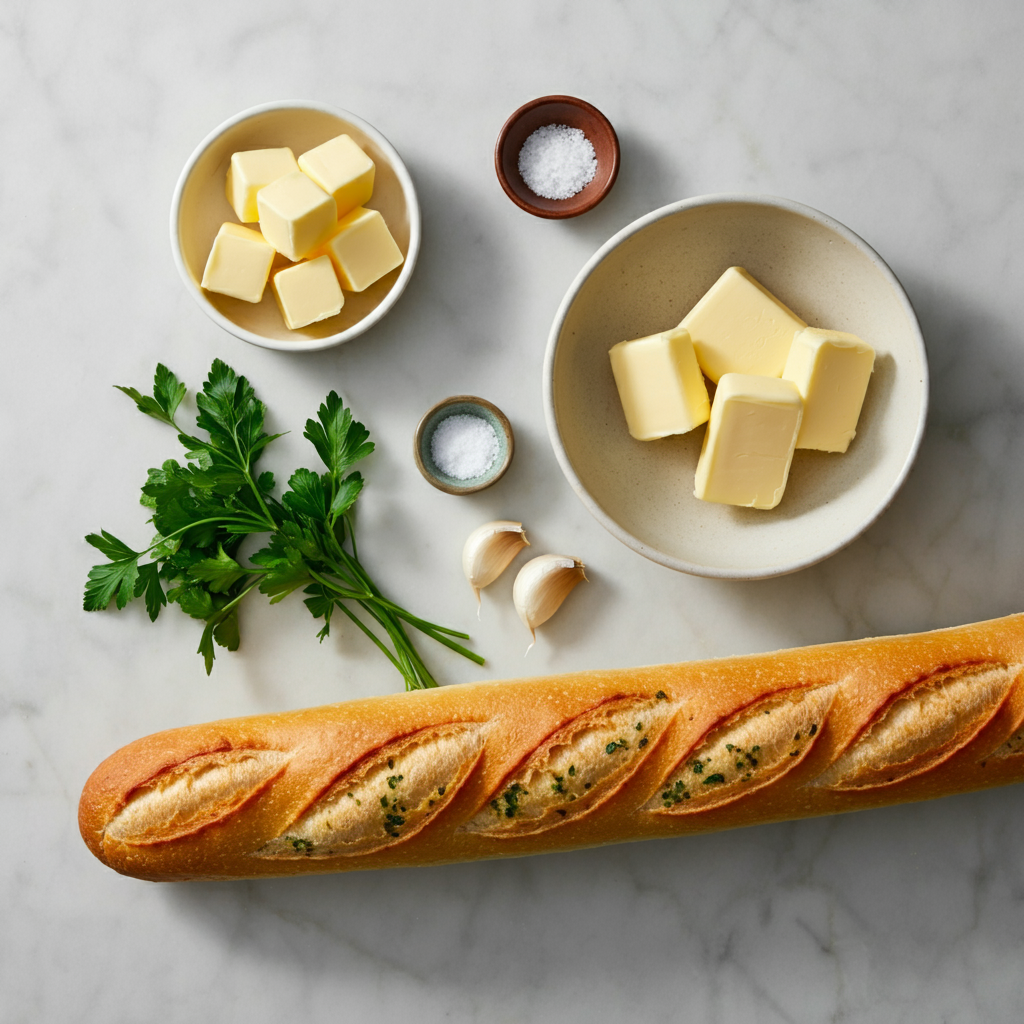 Ingredients for Air Fryer Garlic Bread