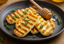 Grilled Halloumi with Honey and Thyme