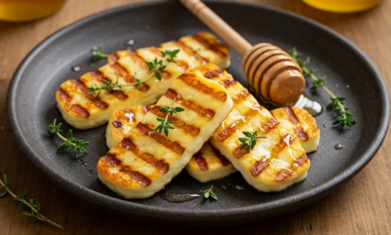 Grilled Halloumi with Honey and Thyme